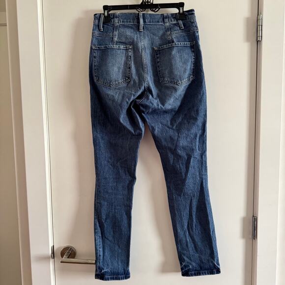 Frame Denim Maya River Retro V Yoke Straight Jeans Blue 5-Pocket High Rise Sz 28 - Picture 3 of 7